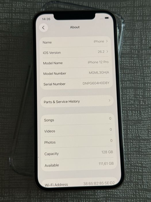 iPhone 12 Pro 128GB Silver (бял) – Перфектен, 100% Батерия.