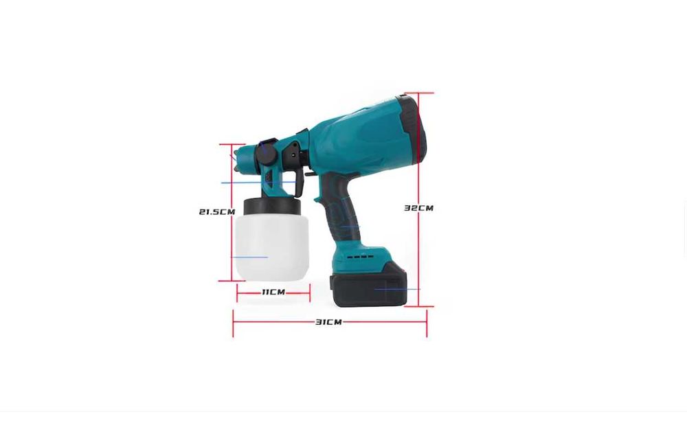 Aparat Pistol Electric De Vopsit Și Zugrăvit 2 Acumulatori