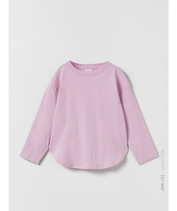 Zara. Детский лонгслив оверсайз для девочек