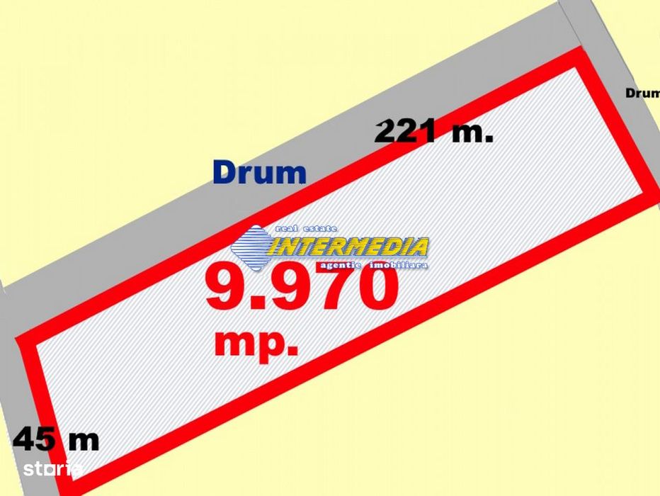 OKAZIE! Teren Intravilan Partos Su. 9970 mp d= 221 ml Drum public Util