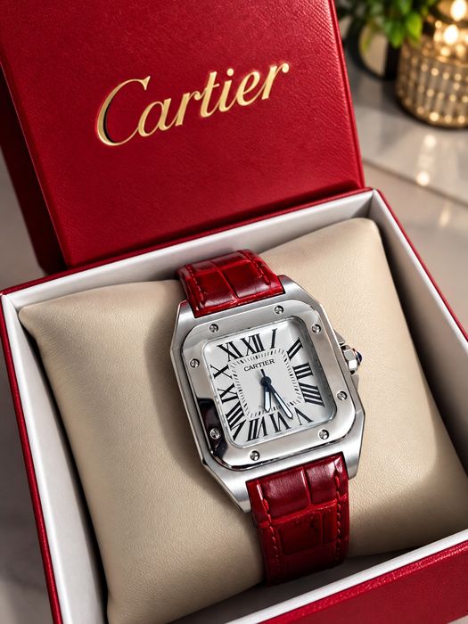 Cartier Santos 100 Medium35mm
Santos 100
CARTIER SANTOS 100 Medium Size 35mm Ref-CRWSSA0008 Steel Box Papers Bj-2016