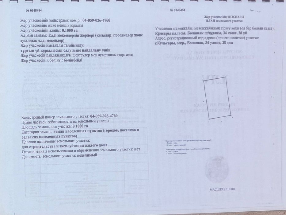 Болашактан кең жер сатылады