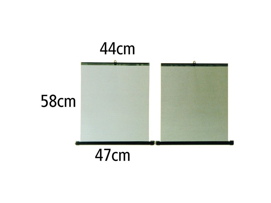 Set 2 jaluzele auto rulou Carpoint pentru geam lateral, 45 x 58 cm, gri, fixare cu ventuze si carlige