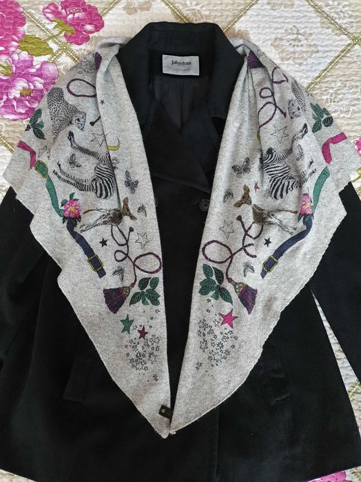 Esarfa fular sal gri lana casmir Codello Massimo Dutti Zara