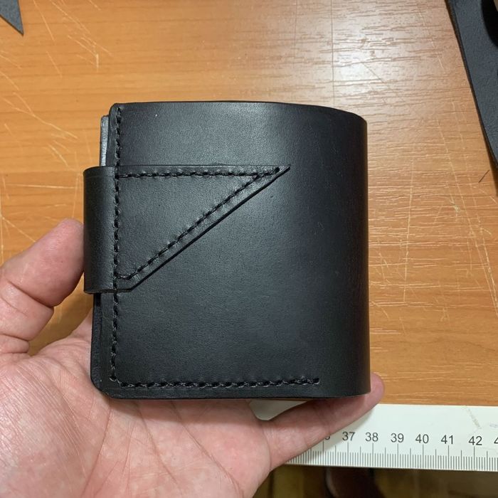 Кожен портфейл черен ръчно изработени