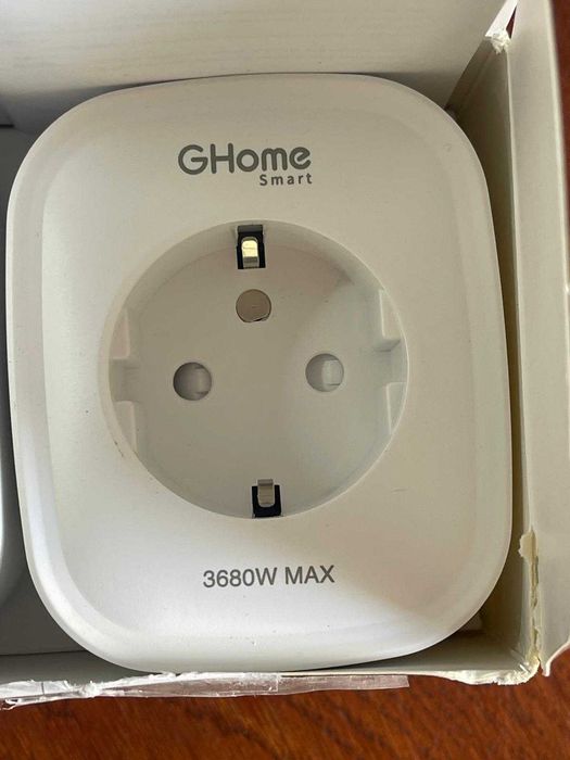 GHome Smart cu USB 16A, priză WLAN cu măsurare a consumului de energie, control de la distanță prin aplicație, compatibilă cu Alexa, Google Assistant