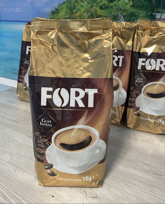 Cafea boabe, Fort, 100% Robusta, 1 kg (stoc 5 kg)