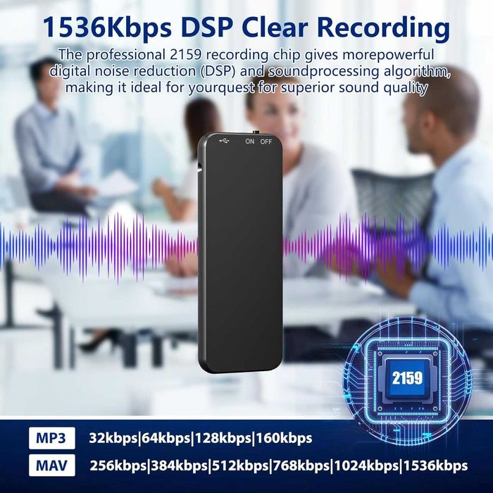 Vivaniir 40H , 64GB цифров диктофон с гласово активиране