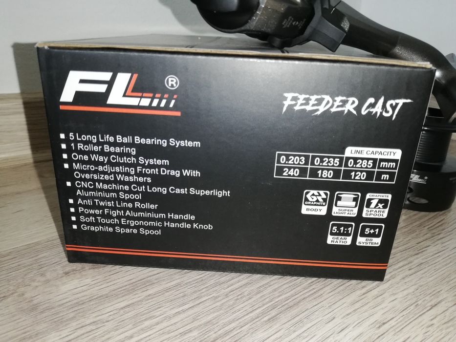 Set 2 Mulinete FL Feeder Cast 6000 10 Rulment model nou