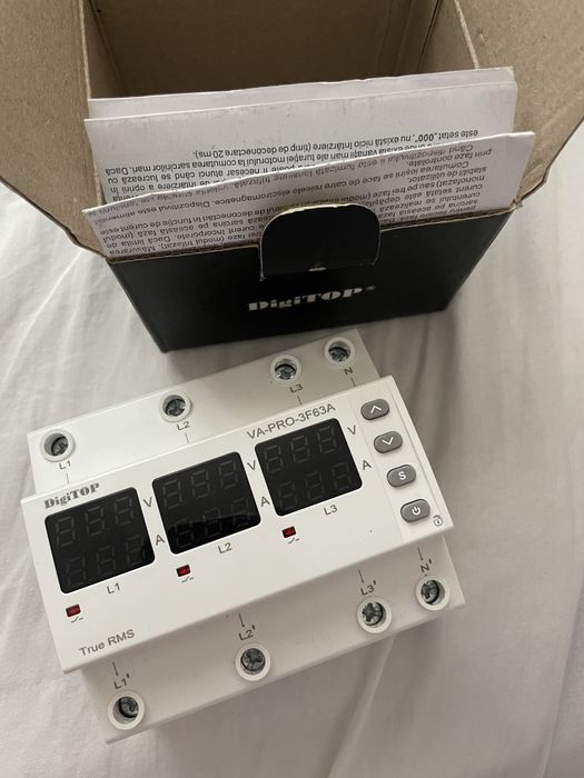Releu de tensiune și curent trifazat Digitop VA-  PRO-3F63A - nou
