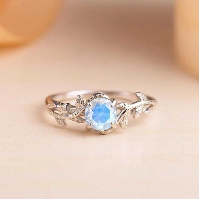 Inel femeie, piatra semiprețioasă, argint 925, aur alb 18K, 15.5 mm