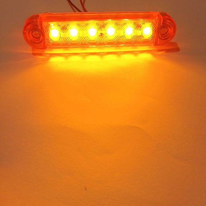 10 БРОЯ LED Жълт Габарит с 6 диода за камион ремарке платформа 12V-24V