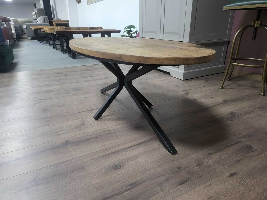 Холна масичка от дъб с метални крака - 6 броя налични