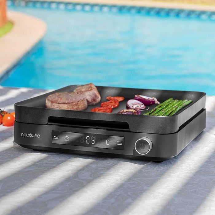 Индукционен котлон Cecotec Full Magma Grill 2000W, 10 нива на мощност, защитно стъкло, сензорно управление, регулируема температура