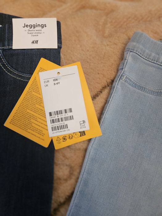 Set 3 perechi jeggings,colanti pantaloni elastici fete 104 3-4 ani noi