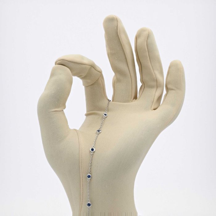 Bratara din aur alb  18k cu safire 0,37 ct. cod 8746