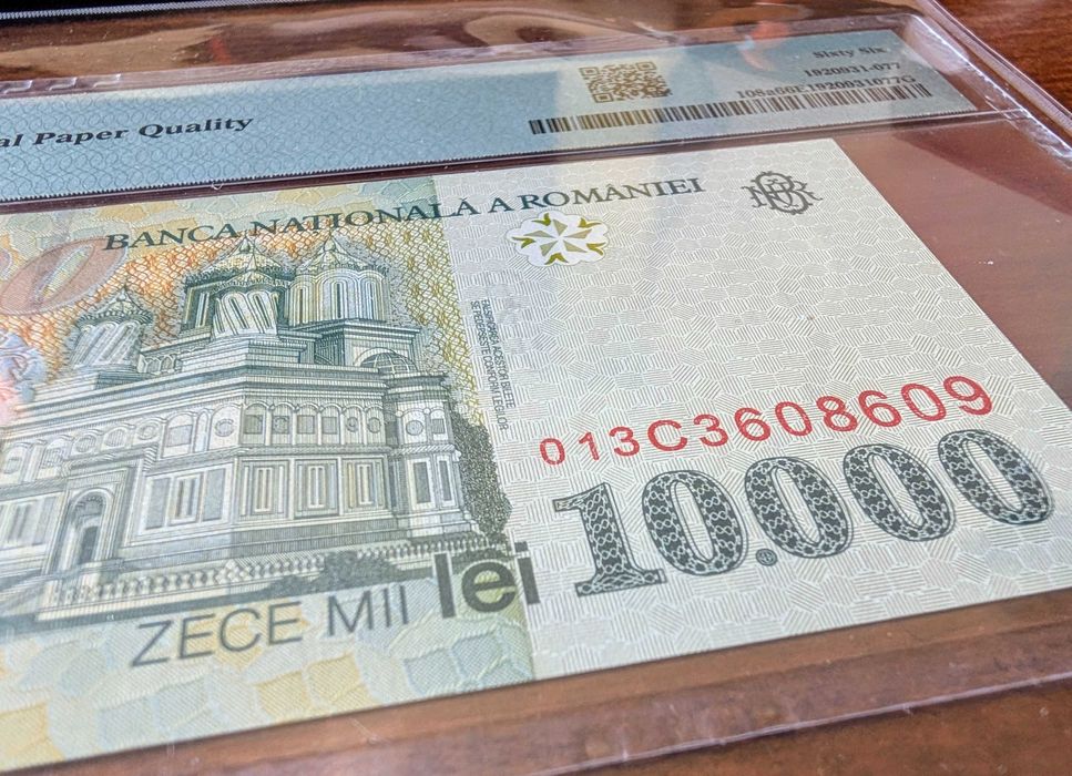 Bancnota 10000 lei 1999 hartie