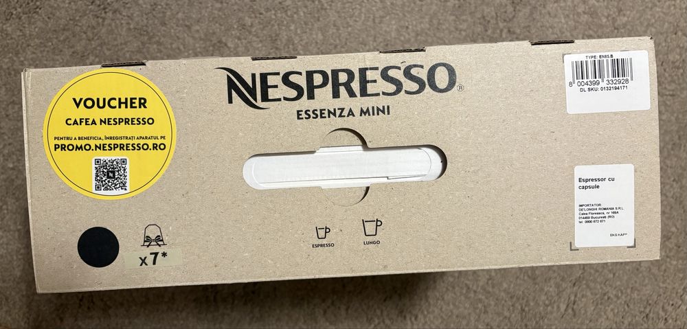 (SIGILAT) Espressor Nespresso by DeLonghi ESSENZA MINI