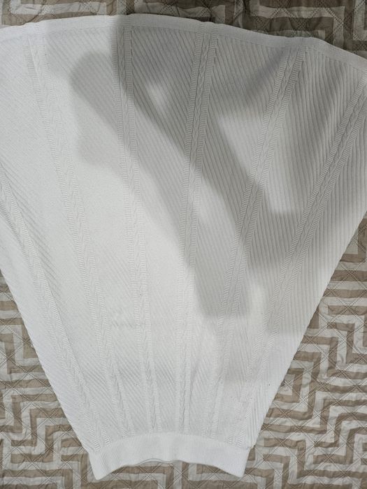 Юбка белая вязаная