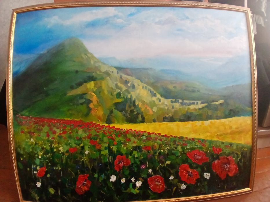 Продам картину маслом 30 000тг "пейзаж" 80 на 100см