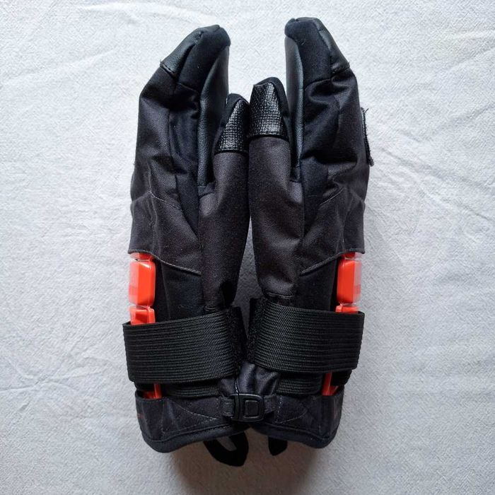 Mănuși snowboard Decathlon SNB500 Protect Negru-Portocaliu Copii