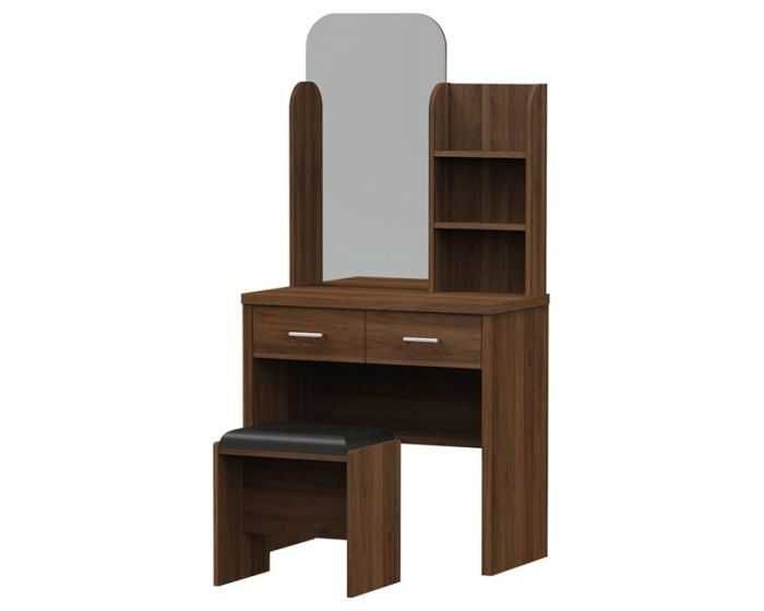 К-т тоалетка и табуретка Puzzle-Home CALIBER, Цвят орех, 80x39x155см.