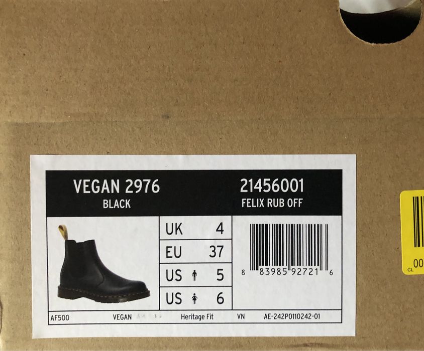 Dr. Martens 2976 Vegan ОРИГИНАЛНИ дамски боти/челси - 37/23,5см