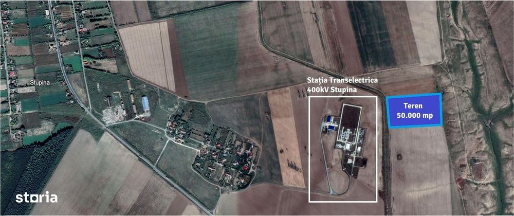 Teren proiect energie electrica la 150m de Stația 400kV Stupina, CT