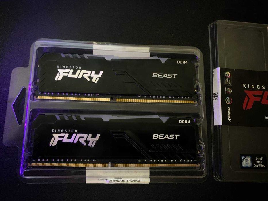 ОЗУ Kingston Fury Beast DDR-4 16 GB [2x8 GB]  3200 MHz CL16.  RGB