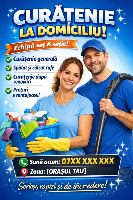 „Curățenie Profesională la Domiciliu – Echipa Soț & Soție”