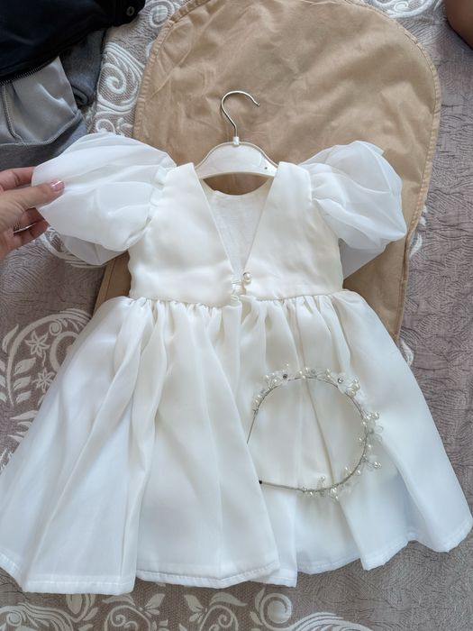 Платье 76-80см , диадема в кмоплекте