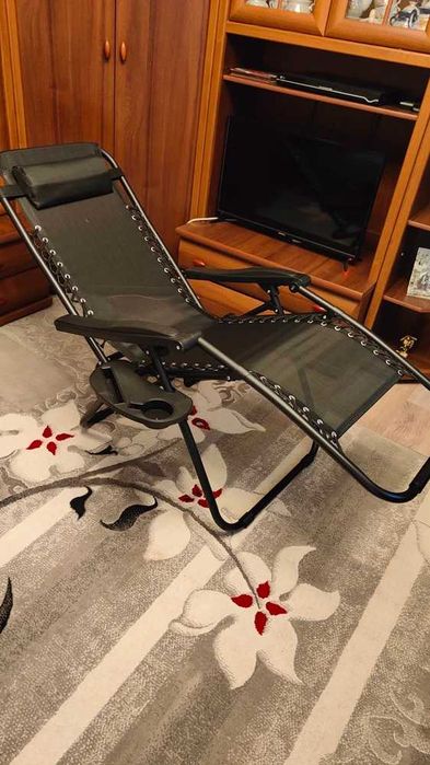 Кресло садовое раскладное шезлонг для дачи кресло раскладушка для сна