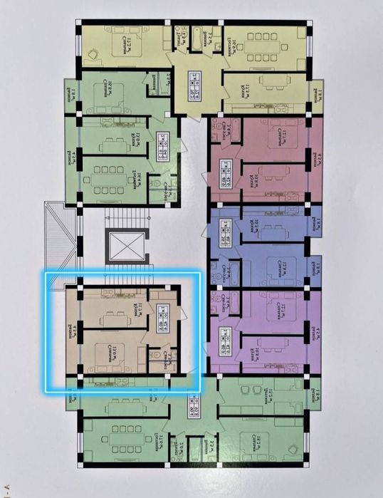 Продаётся СВОЯ 1комн. 42m2 Коробка, Новостройка, Мирзо-Улугбекский р.