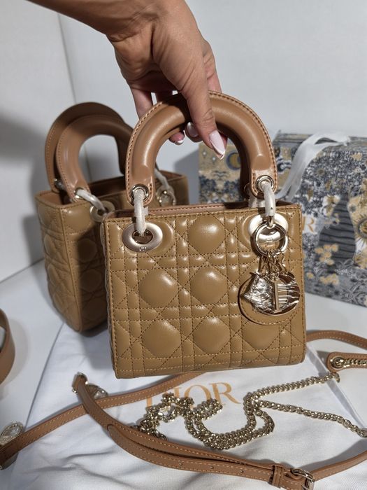 Дамска чанта Christian Dior Mini Lady Dior Limited Caramel