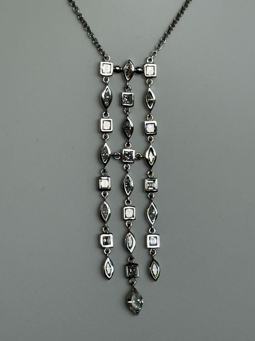 Дизайнерско 18К Златно Колие с 3К Диаманти; 13г 44см; Топ Оферта!