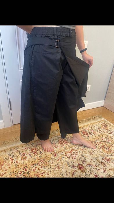 Кюлоты -юбка, хлопок, черный