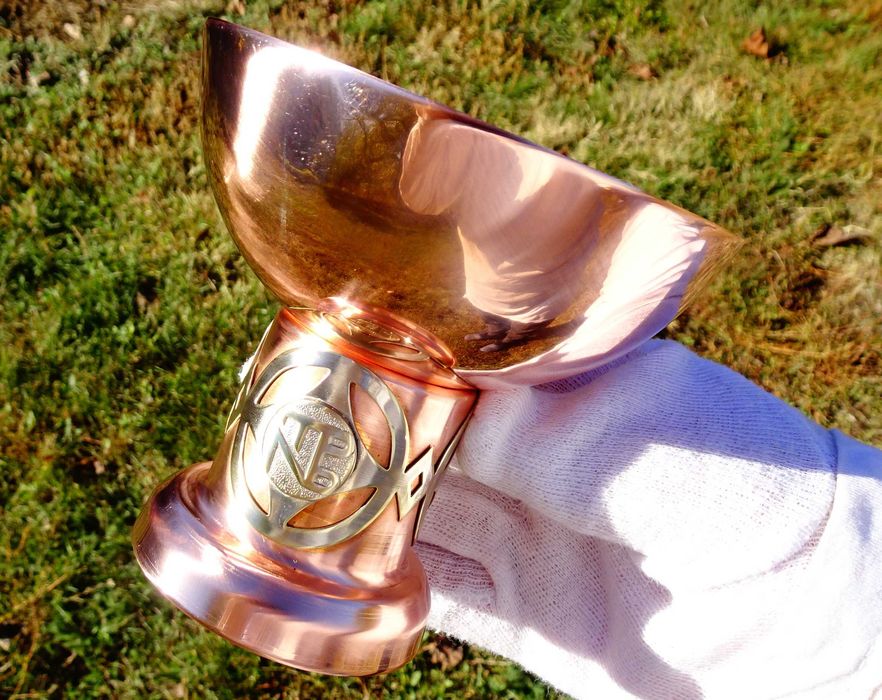 Меден бокал,медна чаша за вино,шампанско.