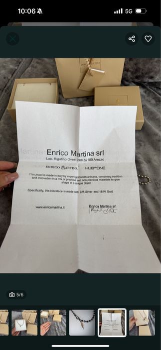 Италианско 18 карата златна висулка, сребърно масивно колие