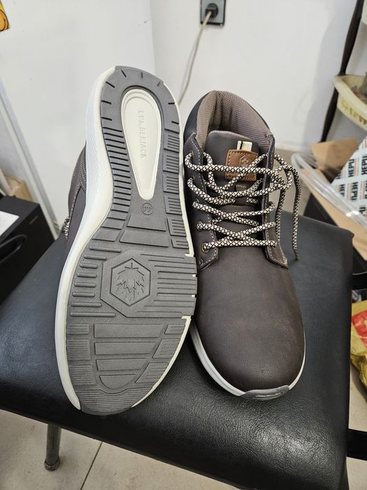 Lumberjack - Боти Neil от еко кожа с лого, Тъмнокафяв