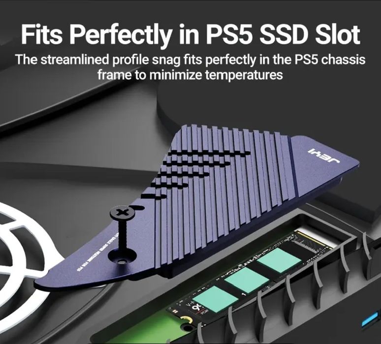 JEYI PS5 Eagle II M.2 SSD- Высокоэффективный Алюминиевый Радиатор