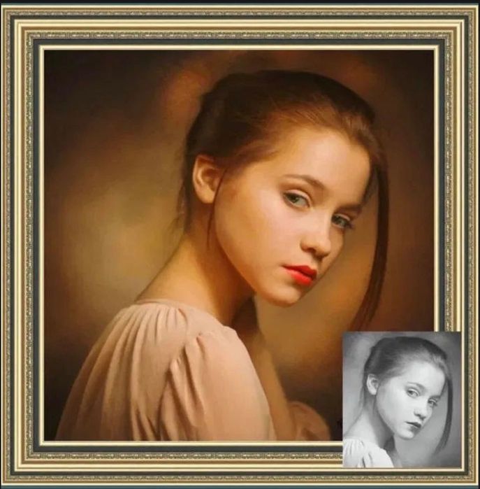 Portret pictat,la comanda caricaturi,tablou pictat