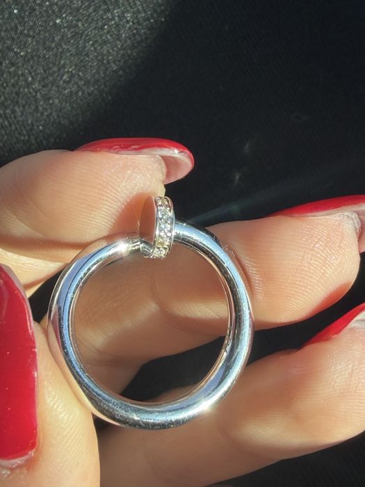 Златен пръстен - Cartier пирон - бяло злато 14 карата