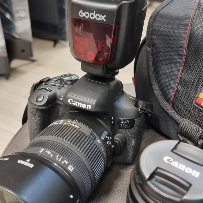 Amanet F28: Aparat foto DSLR Canon EOS 750D + Sigma 17-50mm Blitz