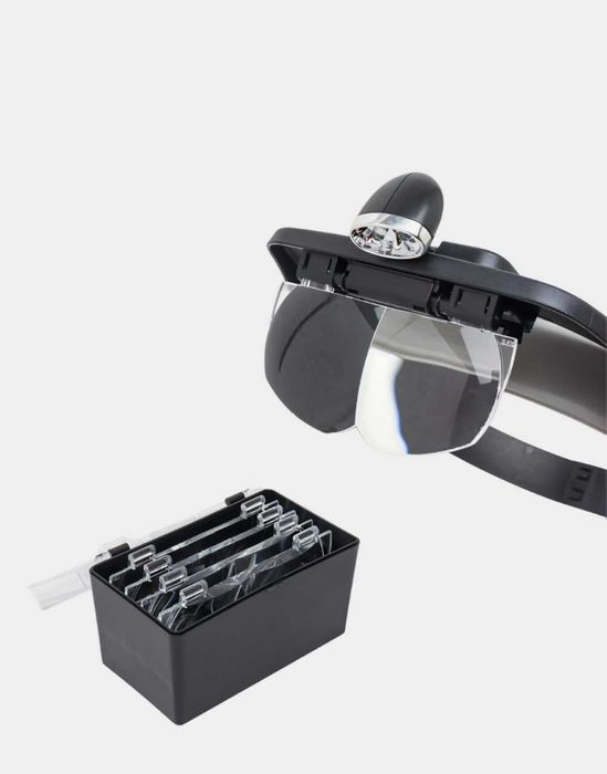 Очки лупа с подсветкой для мелких работ