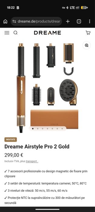 Placa de intins parul dreame airstyle pro 2 noua originala sigilata