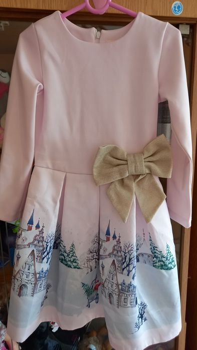 Страхотна Коледна  рокля -116 размер+подарък