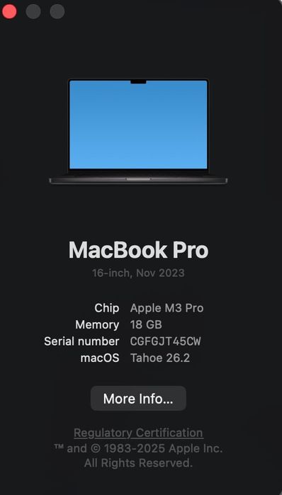 НОВ! Macbook Pro 16" M3 PRO Space Grey