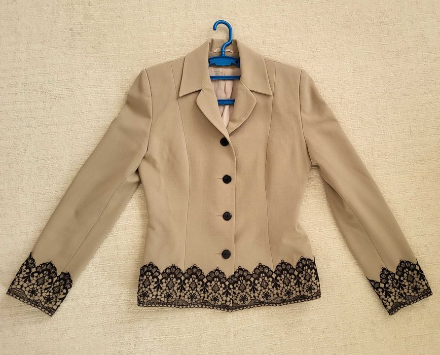 Sacou bej, office-elegant, marimea 38-S/M, Marca Mathilde