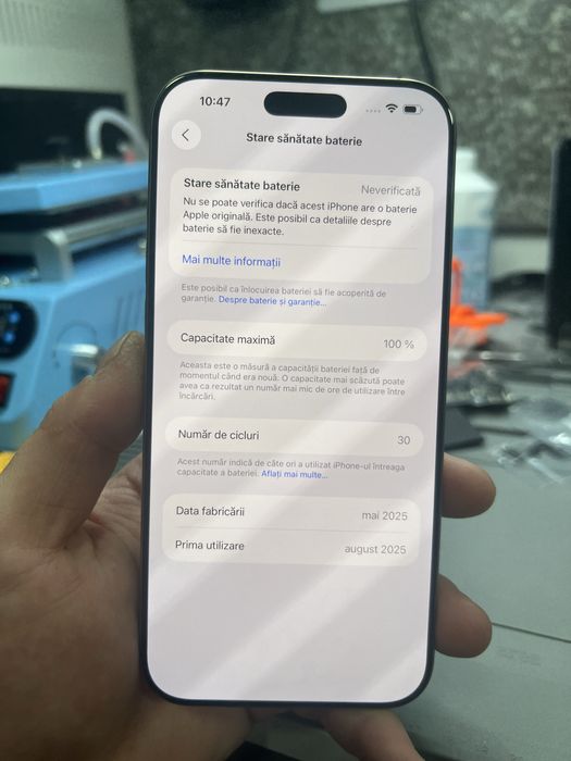 Baterie originala iPhone 16 pro max 100%
