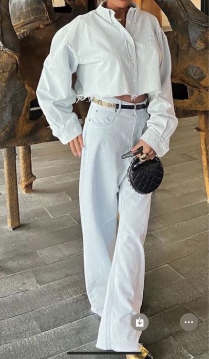 Miu miu сет дънки и риза